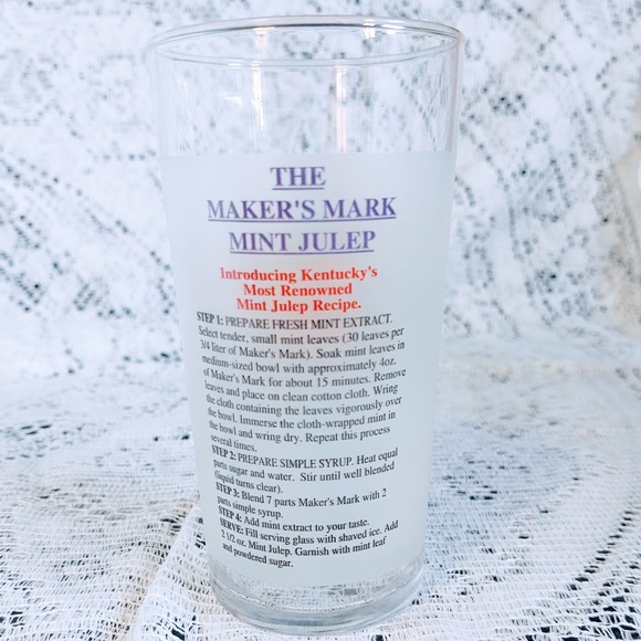 COLLECTIBLE 1996 KENTUCKY DERBY FESTIVAL GLASS/ MAKER'S MARK MINT JULEP RECIPE - Picture 2 of 6